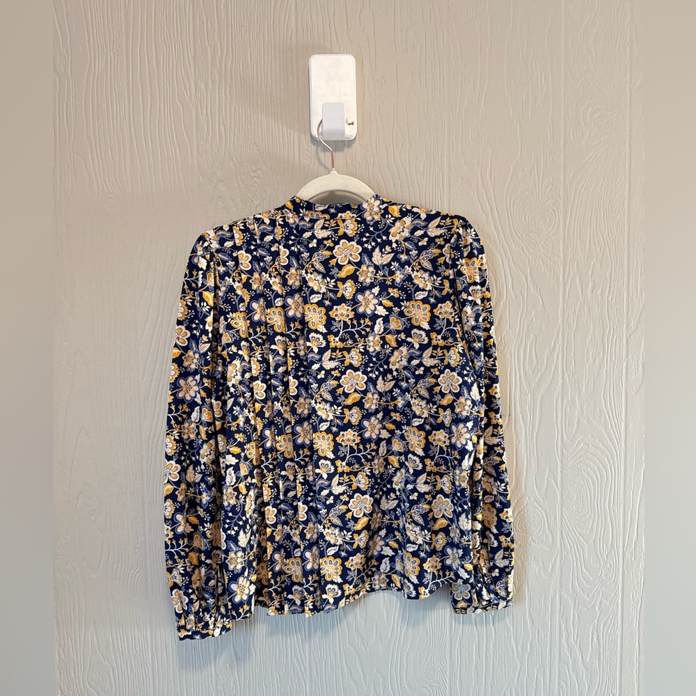 Cartolina Nantucket • NWT Poppy Polyester Pleated Blouse Sz XS Preppy Office - Picture 10 of 13